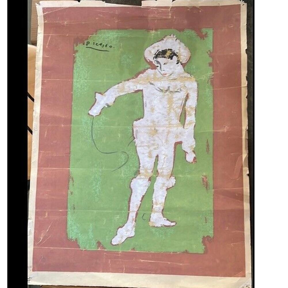 Pablo Picasso Lithograph Pierrot Clown Without Frame Read